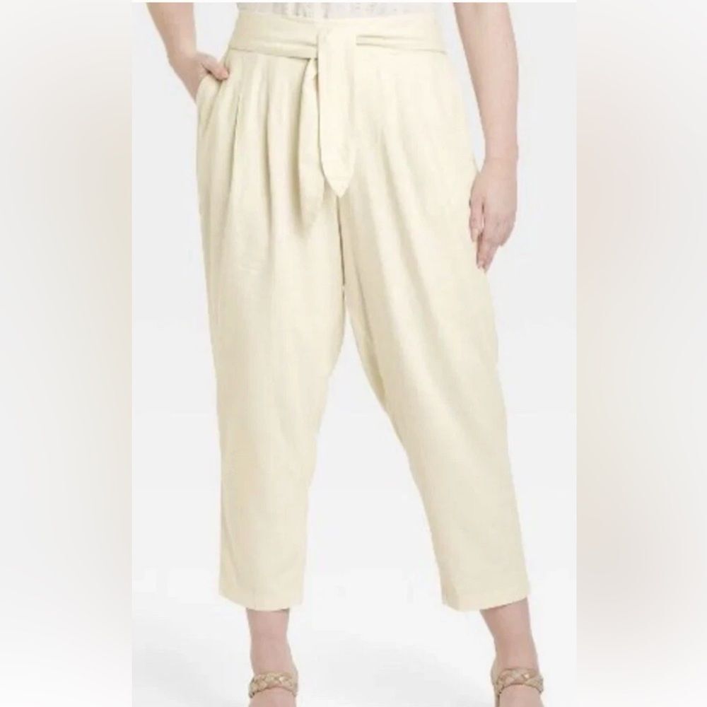 WHO‎ WHAT WEAR LINEN BLEND TROUSERS